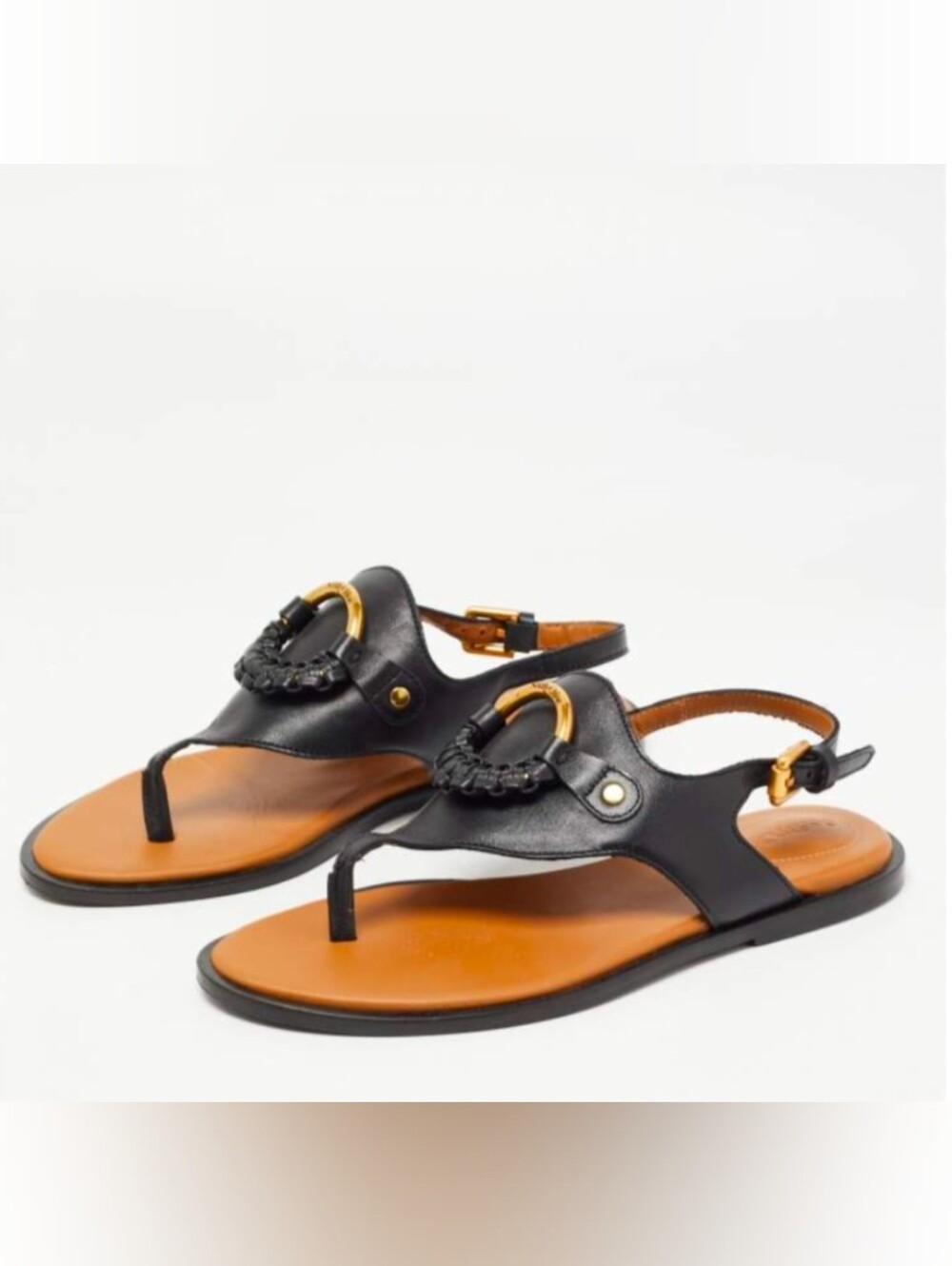 See By Chloè T-Strap Braided Sandals Size 37½